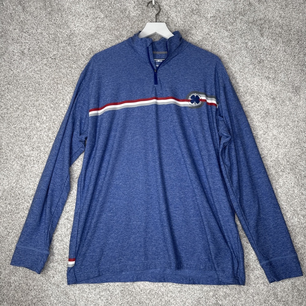 Black Clover 1/4 Zip Mens L Blue Lake Marion Golf Course Pullover Shirt